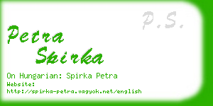 petra spirka business card